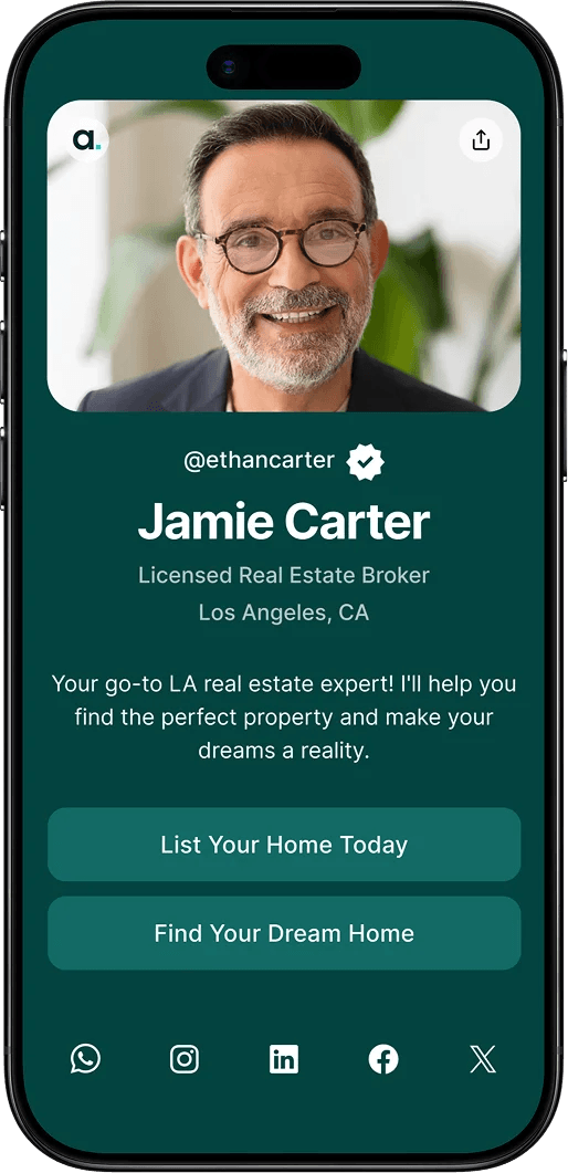 Agentmark identity page shown on a phone